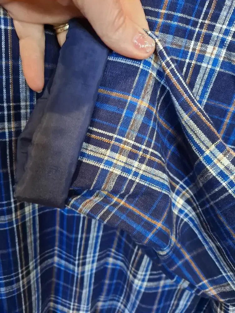 Nouveaux‎ Blue, Tan and White Plaid Blazer